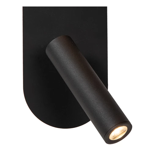 Lucide KELLY - Lampe de chevet / Applique mural - LED - 1x3,5W 3000K - Noir - détail 2